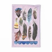 Boho Feathers - Tea towel design