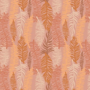 Pink and beige feathers pattern