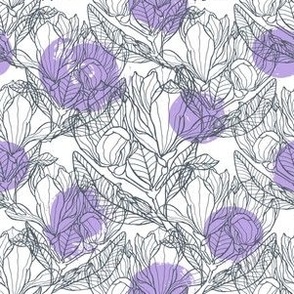 Abstract magnolia pattern violet