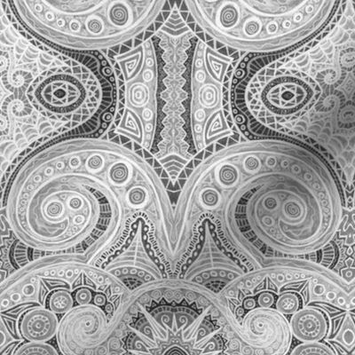 Spirals and Shapes (Inverse Grayscale)