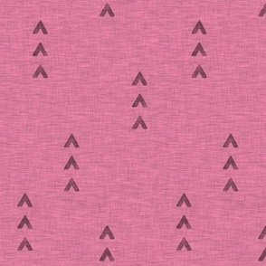 Tri Arrows on Linen - rasberry