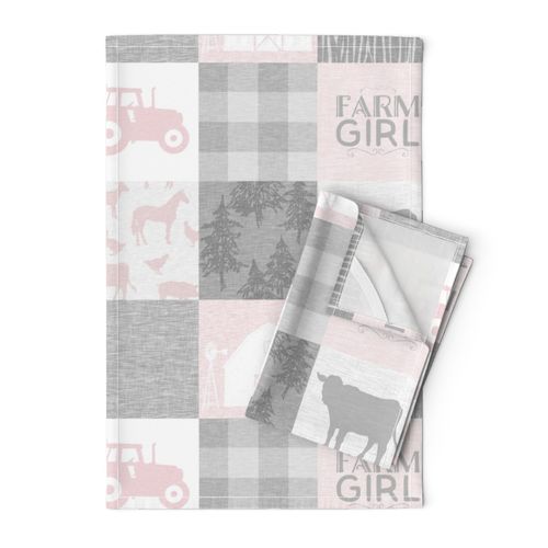 Farm Girl Quilt - warm  pink and grey