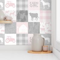 Farm Girl Quilt - warm  pink and grey