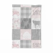 Farm Girl Quilt - warm  pink and grey