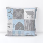 Farm Boy Quilt - baby blue.grey