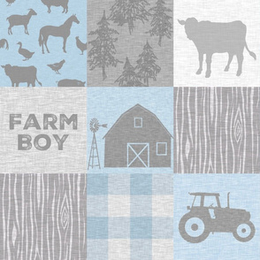 Farm Boy Quilt - baby blue.grey