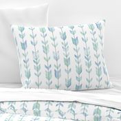 Watercolor arrow Feathers - pastel blue-green