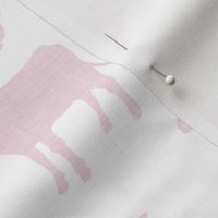 Farm animals - cool pink linen on white