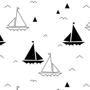 Black & white boats