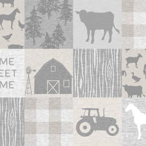 Home Sweet Home Farm Quilt - cream.grey