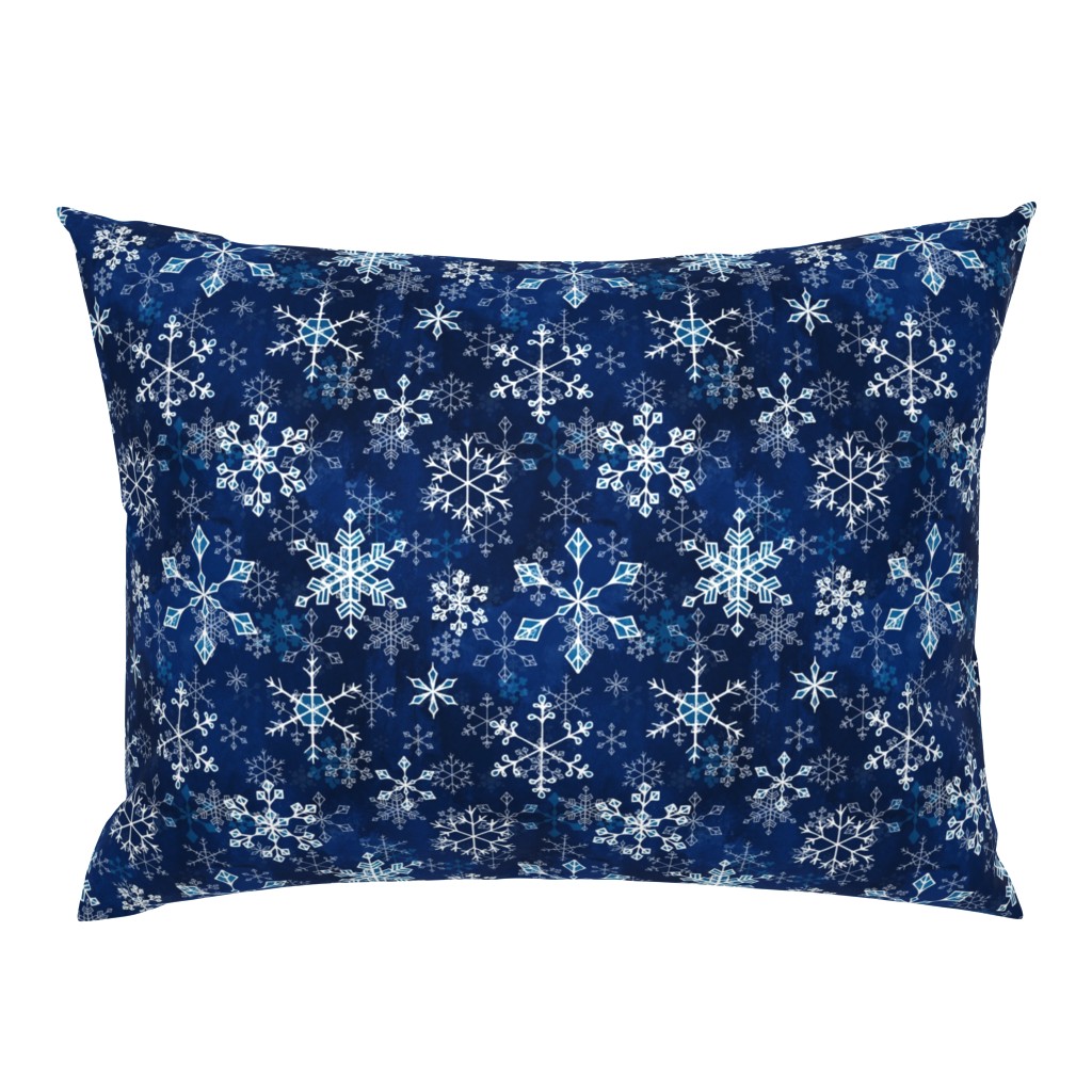 Snowflake crystals in royal blue