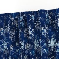 Snowflake crystals in royal blue