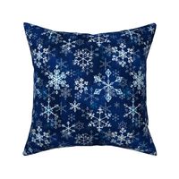 Snowflake crystals in royal blue