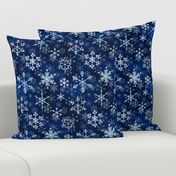 Snowflake crystals in royal blue