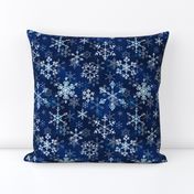 Snowflake crystals in royal blue