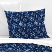 Snowflake crystals in royal blue