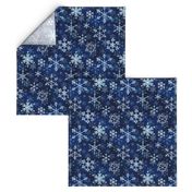 Snowflake crystals in royal blue