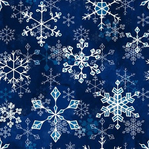 Snowflake crystals in royal blue