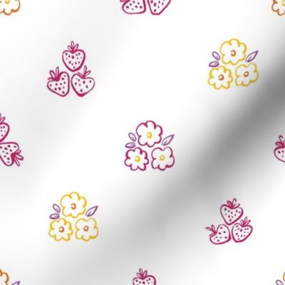 Floral pattern with strawberry