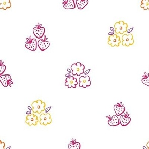Floral pattern with strawberry