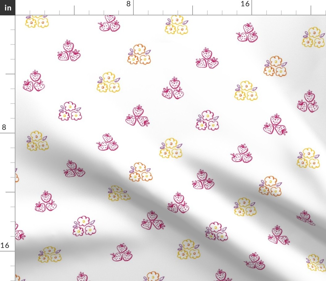 Floral pattern with strawberry