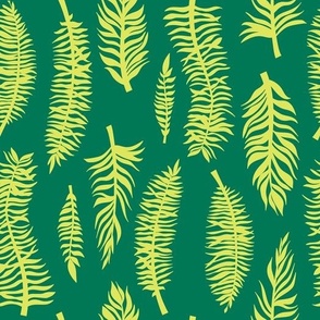 Green feathers pattern