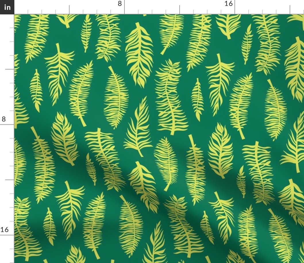 Green feathers pattern