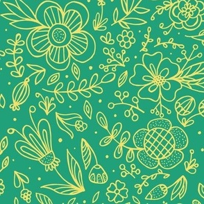 floral doodle pattern