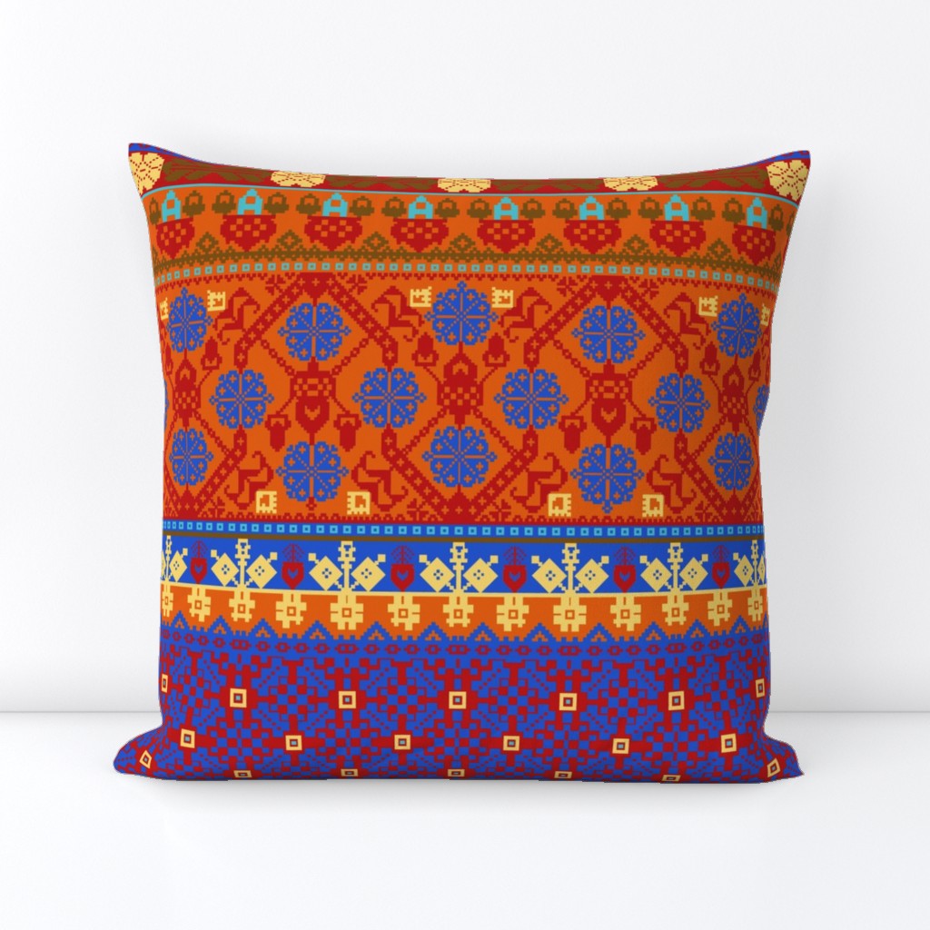 Brigid Fair Isle blue violet citrus