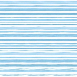 Watercolor stripes in light blue on white background