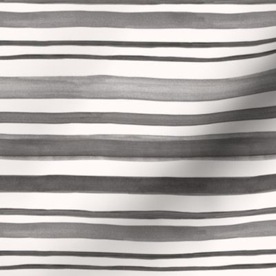 Watercolor stripes in black and gray tones on white