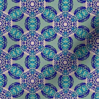 african flower motif (small) blue