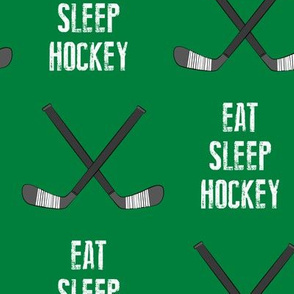 (Extra Large Scale) eat sleep hockey - cross sticks - green C18BS