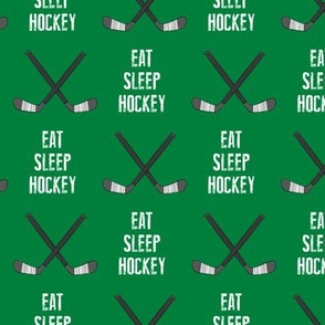 eat sleep hockey - cross sticks - green C18BS