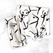 Geometric dancers solid Black on White