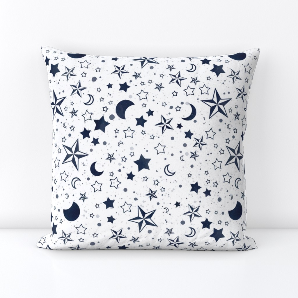 Moons and stars coordinate white