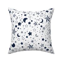 Moons and stars coordinate white