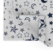 Moons and stars coordinate white