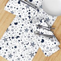 Moons and stars coordinate white