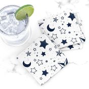 Moons and stars coordinate white