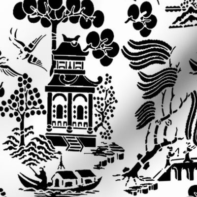 chinoiserie villages 2 black and white copy