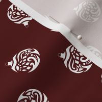 Ornaments White On Maroon