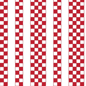 Croatian national checks in stripes - red and white squares