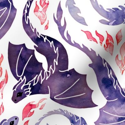 Dragon fire purple Fabric | Spoonflower