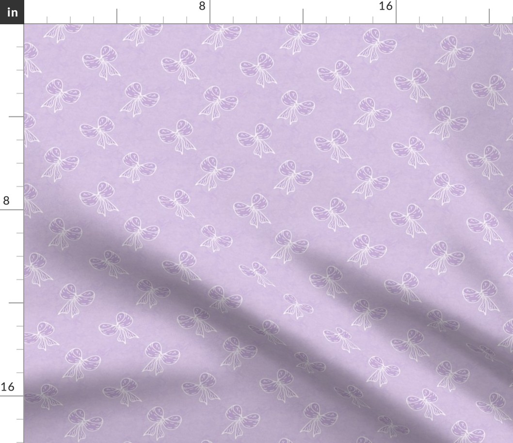 Bows Flip Flop Repeat White on Dusty Lavender Texture