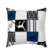 Softball//Dirt & Bling//Navy - Wholecloth Cheater Quilt - Rotated