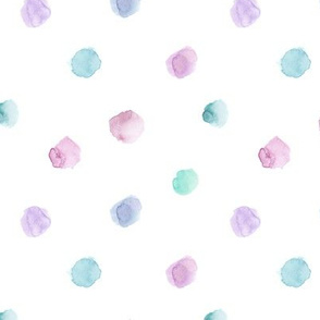 Saturated watercolor tenderness || polka dot pattern for nursery