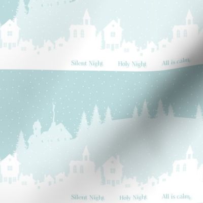 Snow Village Silhouette aqua