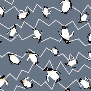 Penguins Ocean Stripe_GREY