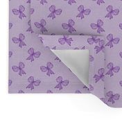 Bows Flip Flop Repeat Purple on Dusty Lavender